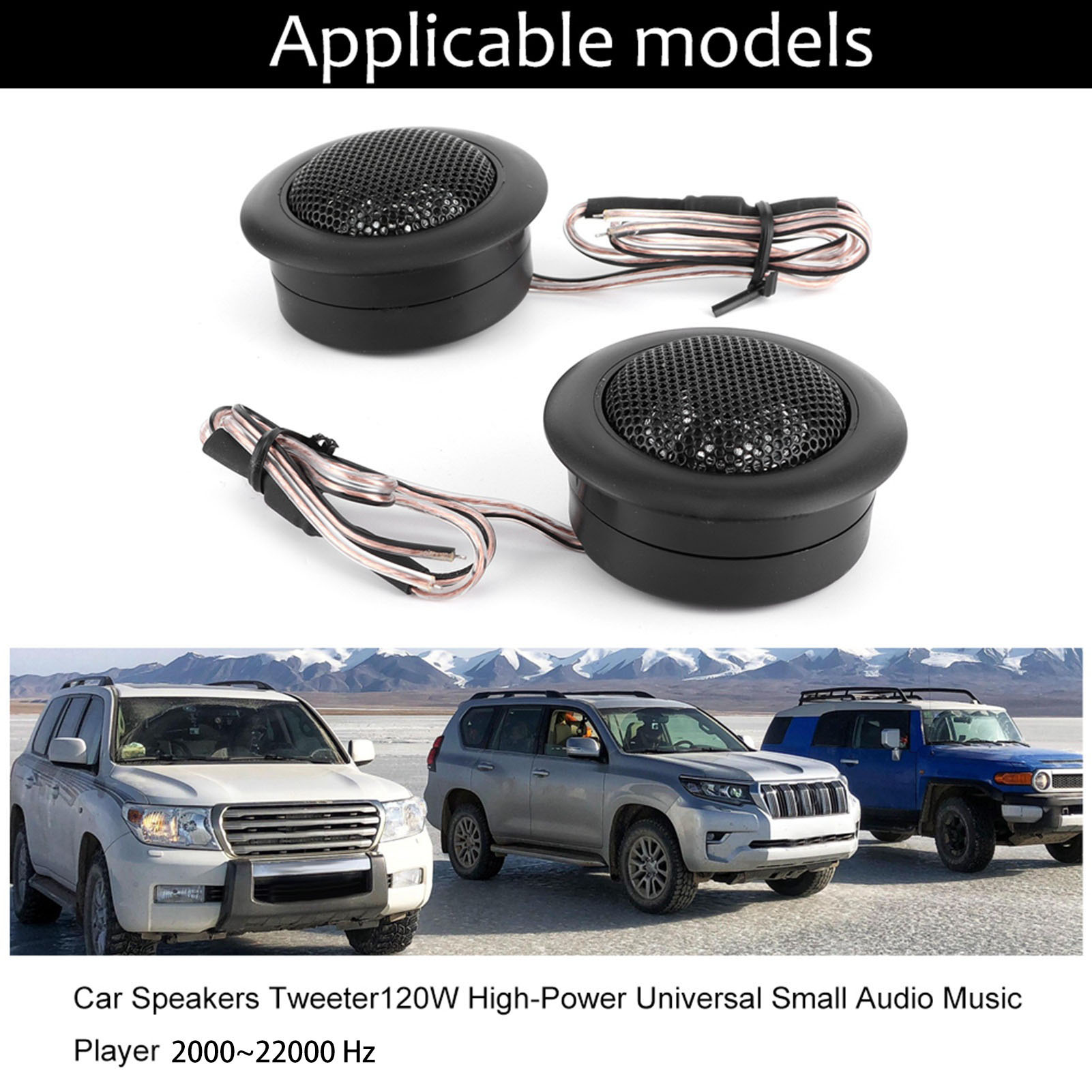 Audio Universal Music - 2Pcs Car Speakers Tweeter 120W 2k~22kHz