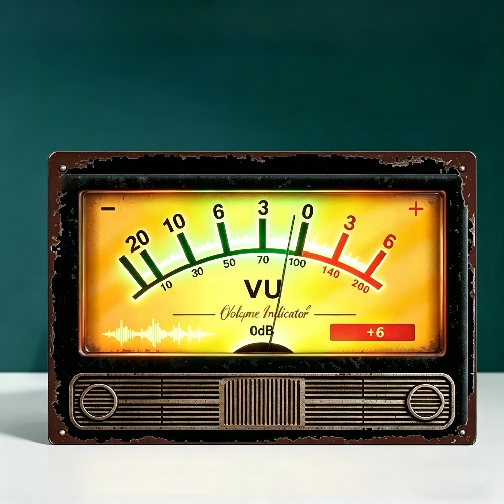 Retro VU volume indicator meta - Audio Music Logo recension och pris