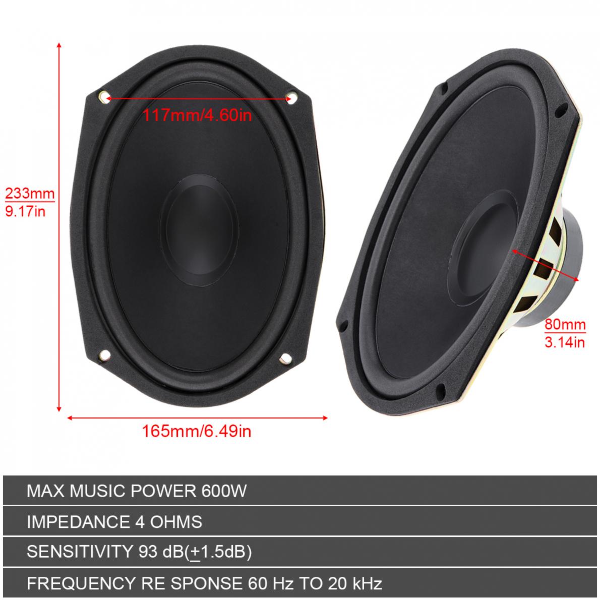 1 / 2 Piece 6x9 Inch 600W Univ - Audio Universal Music recension och pris