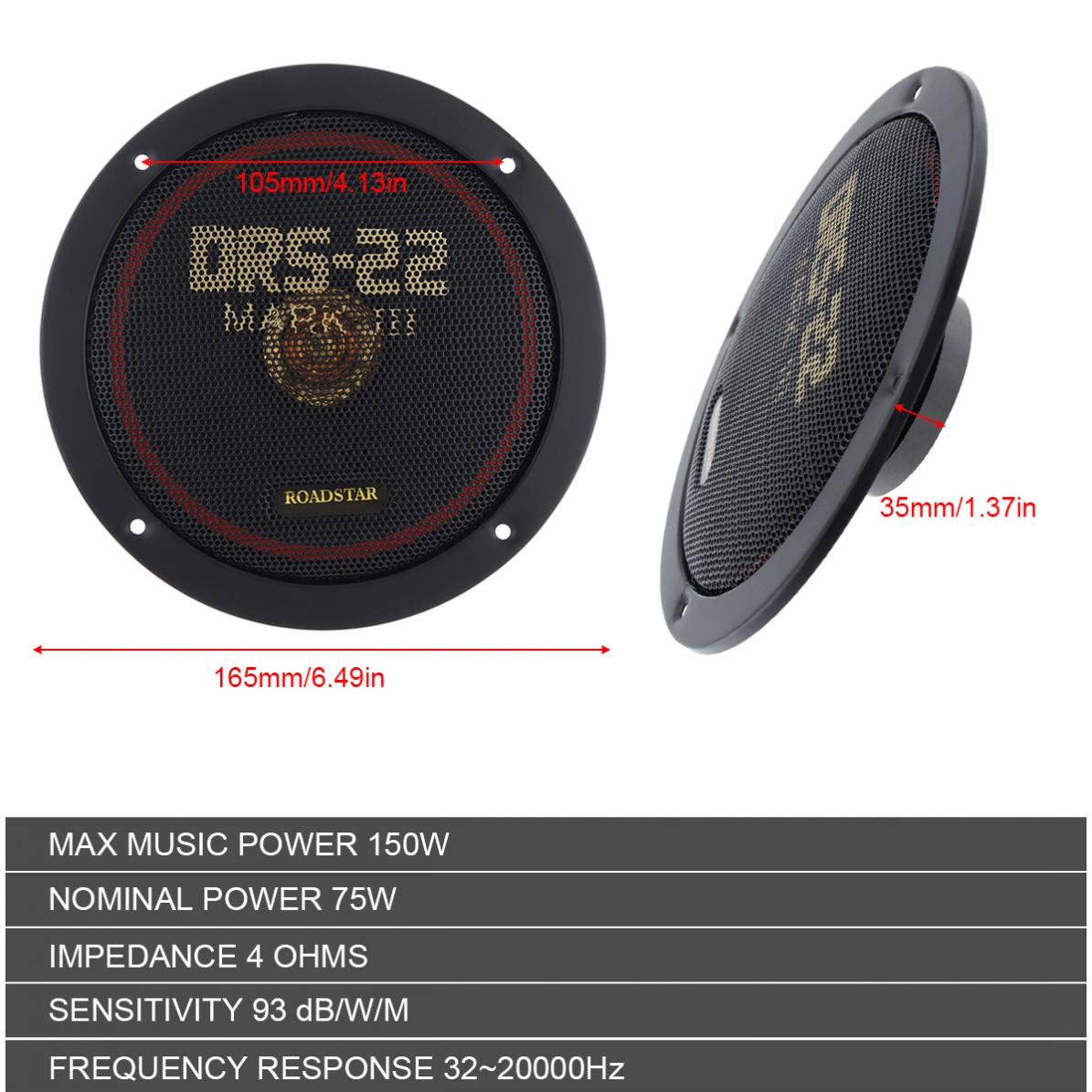 2pcs 6.5 Inch 12V 150W Car Coa - Audio Universal Music recension och pris